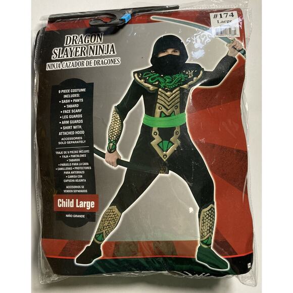 Dragon Slayer Ninja Halloween Costume. 9 Pieces. Child Size Large (12-14). EUC - Picture 1 of 8